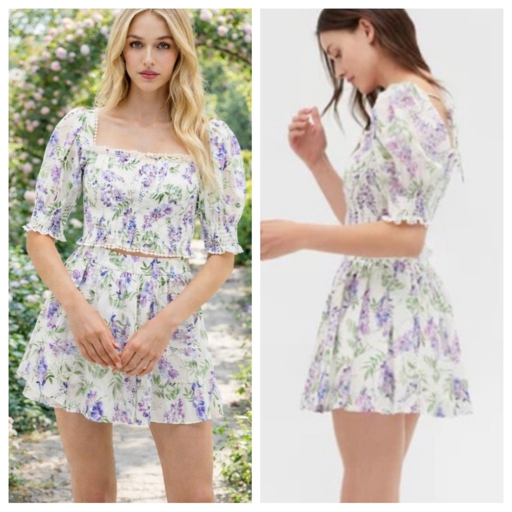 New! Hill House Wisteria Nap Top and Benson Skirt Set Size Small 51486
